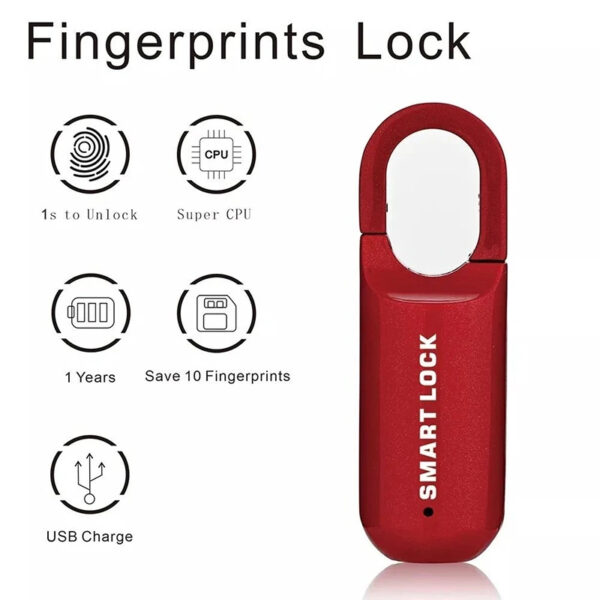 Smart Lock Fingerprint Padlock For Travel Bags - Image 4